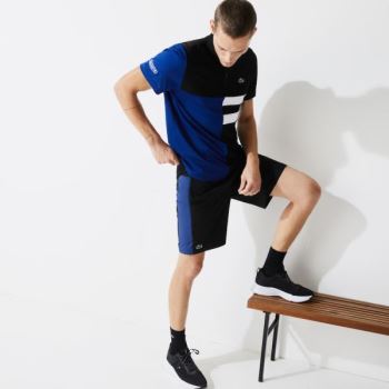 Lacoste SPORT Two-Ply Colorblock Tennis Shorts - Kraťasy Pánské Černé / Blankyt / Bílé / Blankyt | C